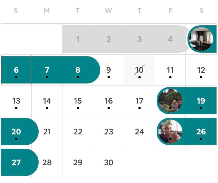 What are the black dots on my Airbnb calendar?